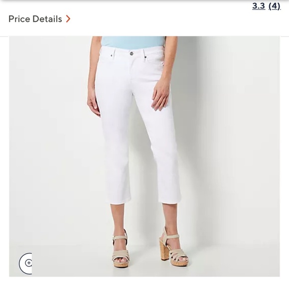 NYDJ Denim - NYDJ White Cropped Jeans with Rhinestone Detail Sz 6